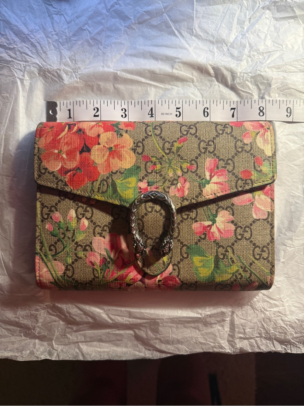 Like-New GUCCI Dionysus GG Blooms Wallet On Chain Bag - Picture 14 of 16